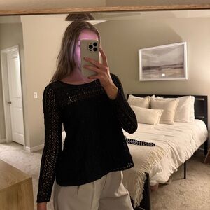 Hollister Black Lace Long Sleeve Top